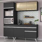 Armário De Cozinha Compacta 3 Peças Mp3695.898 Veneza Preto