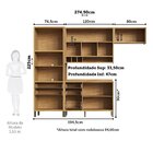 Armário De Cozinha Compacta 4 Peças 7 Portas Com Vidro 274cm