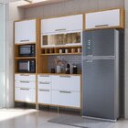 Armário De Cozinha Compacta 4 Peças 7 Portas Com Vidro 274cm