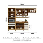 Armário De Cozinha Compacta 4 Peças 8 Portas Com Vidro E Tamp
