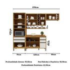Armário De Cozinha Compacta 4 Peças 9 Portas Com Vidro E Tamp