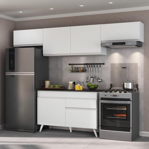 Armário De Cozinha Compacta 4 Peças Mp3697.891 Veneza Branco