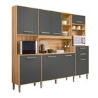 Armário De Cozinha Compacta 8 Portas 2 Gavetas Freijó E Chumb