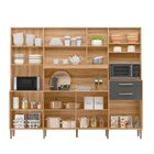 Armário De Cozinha Compacta 8 Portas 2 Gavetas Freijó E Chumb