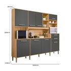 Armário De Cozinha Compacta 8 Portas 2 Gavetas Freijó E Chumb