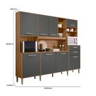 Armário De Cozinha Compacta 8 Portas 2 Gavetas Ipe E Chumbo H