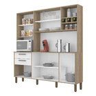 Armário De Cozinha Compacta Ágata Nogal/branco 8 Portas 2 Gav