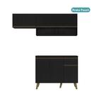 Armário De Cozinha Compacta Atlanta Petty carraro Preto Touch