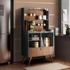 Armário De Cozinha Compacta Cantinho Do Café Preto Fosco Marr