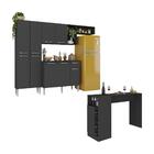 Armário De Cozinha Compacta Com Bancada Americana Pequim Mult