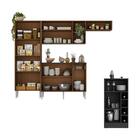 Armário De Cozinha Compacta Com Bancada Americana Pequim Mult