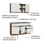 Armário De Cozinha Compacta Com Pia 150cm Rustic/branco Glamy