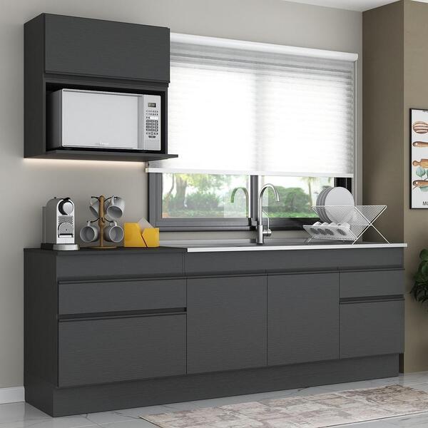 Armário De Cozinha Compacta Com Rodapé Veneza Multimóveis Mp2