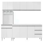 Armário De Cozinha Compacta Com Tampo 210 Cm Andréia Branco