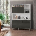 Armário De Cozinha Compacta Com Tampo Carol Branco Cinza