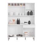 Armário De Cozinha Compacta Com Tampo Carol Branco Cinza