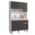 Armário De Cozinha Compacta Com Tampo Lívia Branco Cinza