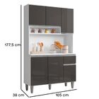 Armário De Cozinha Compacta Com Tampo Marcia Branco Cinza