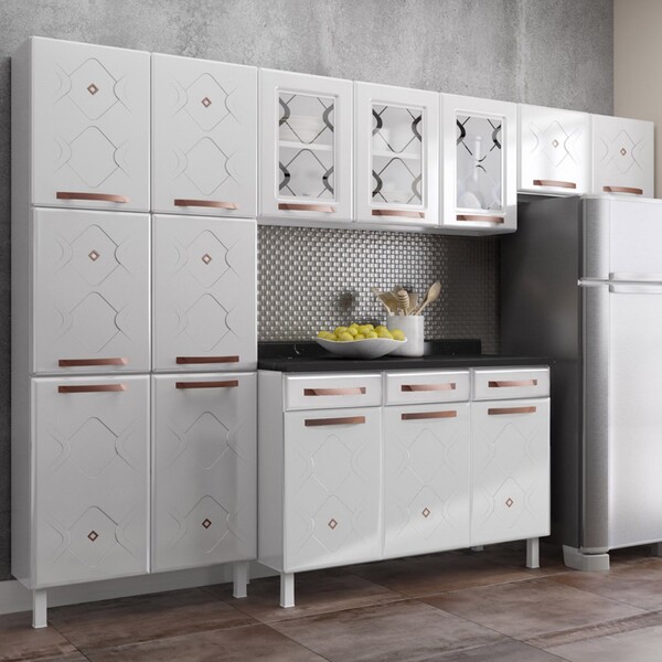 Armário De Cozinha Compacta De Aço Completa Mirage New 14 Por