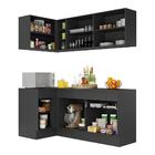 Armário De Cozinha Compacta De Canto Com Rodapé Veneza Multim