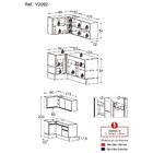 Armário De Cozinha Compacta De Canto Com Rodapé Veneza Multim