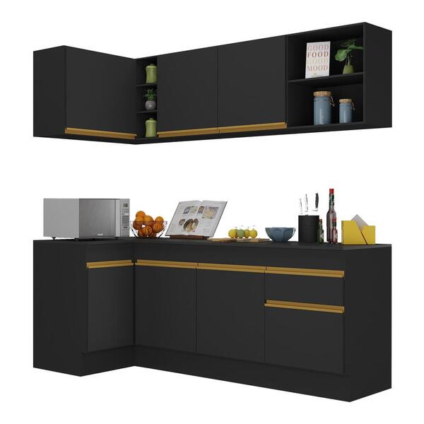 Armário De Cozinha Compacta De Canto Com Rodapé Veneza Multim