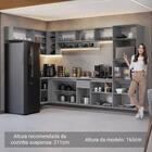 Armário De Cozinha Compacta De Canto Suspenso 465cm Cinza Nic