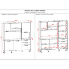 Armário De Cozinha Compacta Ferrara Nogal/white 6 Portas 2 Ga
