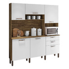 Armário De Cozinha Compacta Ferrara Savana/white 6 Portas 2 G