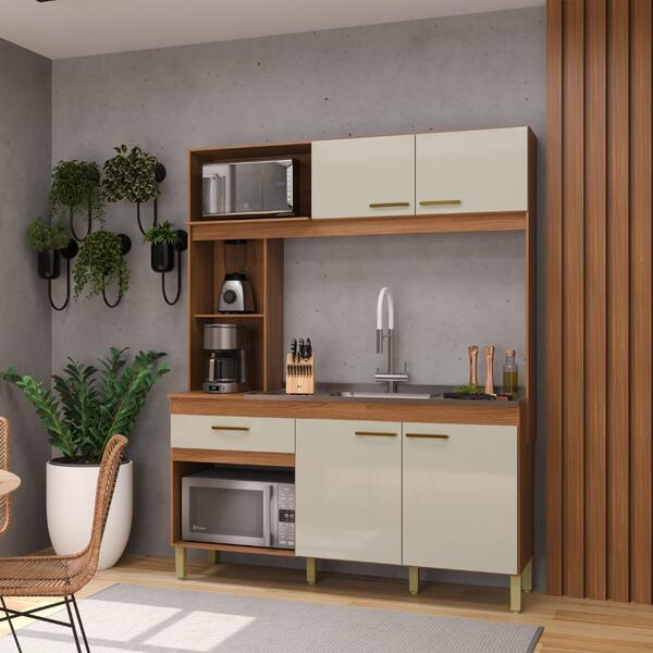 Armário De Cozinha Compacta Fidelitá Xangai 160cm 4 Portas 1