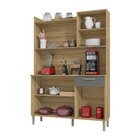 Armário De Cozinha Compacta Gênova Freijó Gris 6 Portas 1 Gav