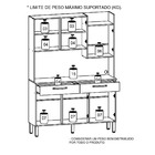 Armário De Cozinha Compacta Modena Nogueira/off White 6 Porta