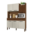 Armário De Cozinha Compacta Modena Nogueira/off White/cp Ripa