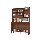 Armário De Cozinha Compacta Modena Nogueira/off White/cp Ripa