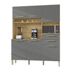 Armário De Cozinha Compacta Montesa Freijó Gris 6 Portas 2 Ga