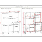 Armário De Cozinha Compacta Montesa Freijó Gris 6 Portas 2 Ga