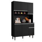 Armário De Cozinha Compacta Multiuso Com Tampo Marcia Preto