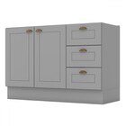 Armário De Cozinha Compacta Para Pia 120 Cm Americana 2 Porta