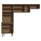 Armário De Cozinha Compacta Quiosque 235cm Rustic/preto Gourm