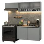 Armário De Cozinha Compacta Suspenso 200cm Cinza Nice Madesa