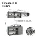 Armário De Cozinha Compacta Suspenso 200cm Cinza Nice Madesa