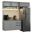 Armário De Cozinha Compacta Suspenso 200cm Cinza Nice Madesa