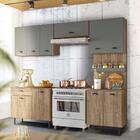 Armário De Cozinha Compacto 10 Portas Nature Carvalho Chumbo