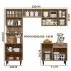 Armário De Cozinha Compacto 10 Portas Nature Carvalho Chumbo