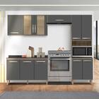 Armário De Cozinha Compacto 11 Portas Carvalho Nature Chumbo