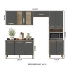 Armário De Cozinha Compacto 11 Portas Carvalho Nature Chumbo