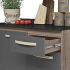 Armário De Cozinha Compacto 11 Portas Carvalho Nature Chumbo