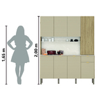 Armário De Cozinha Completa 1,60m 8 Portas 1 Gaveta Slow  Kit