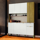 Armário De Cozinha Completa 1,60m 8 Portas 1 Gaveta Slow  Kit