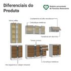 Armário De Cozinha Completa 100% Mdf 240 Cm Branco/rustic/cre